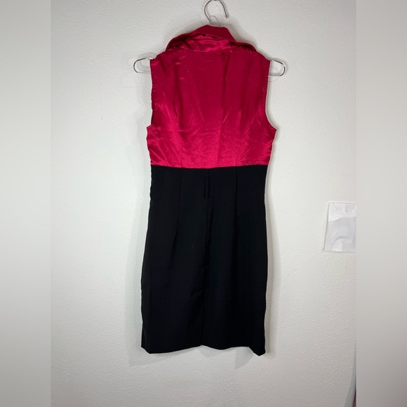 Roulette Pink & Black Sleeveless Ruffle Button-Up Dress Size 4P Double Breasted - Picture 8 of 9